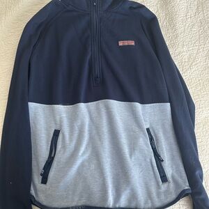 Vineyard Vines Blue and Gray Fleece Hoodie